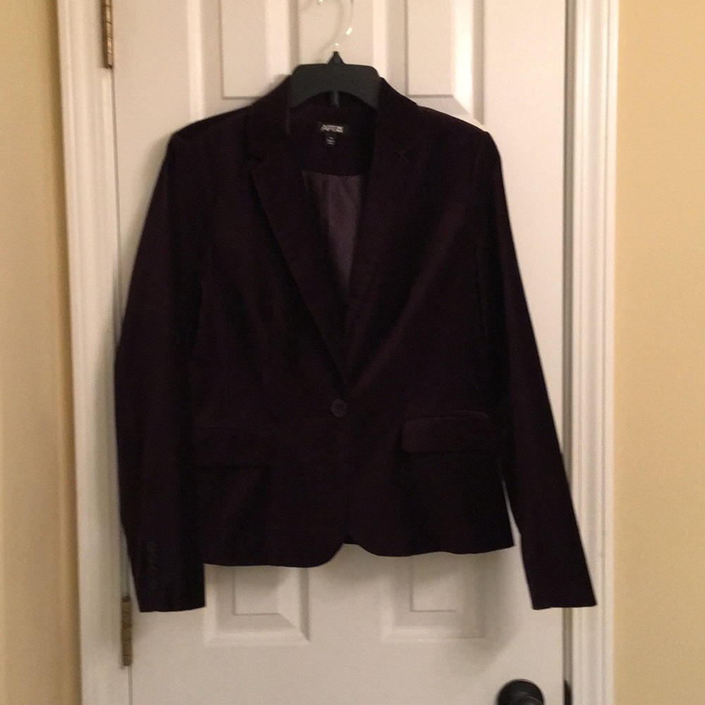 Dark Purple Velvet Blazer Jacket